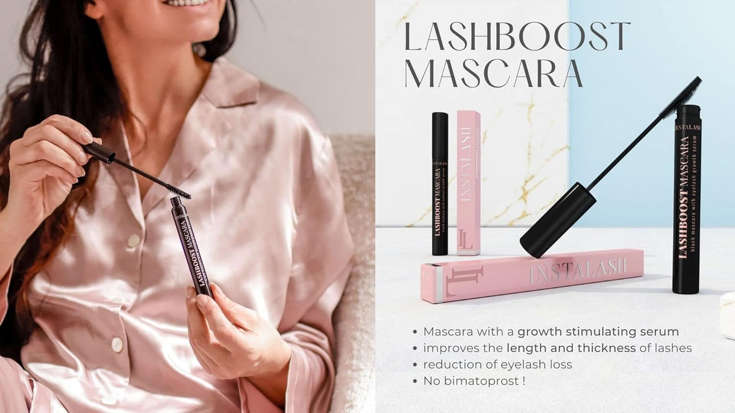 LashBoost Mascara with Infused Lash Growth Serum | Advanced Eyelash Enhancer for Length, Volume, and Definition | 10ml