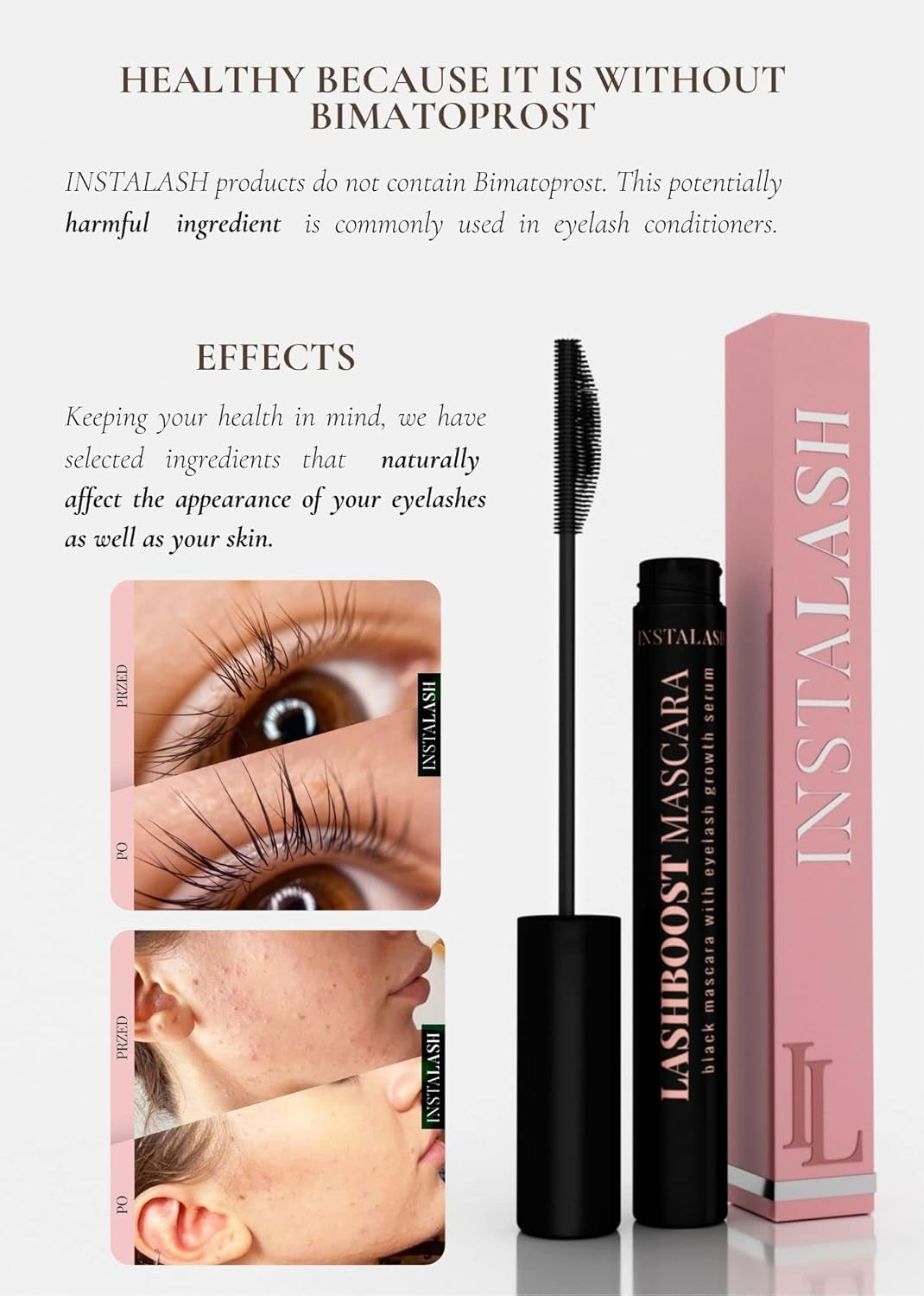 LashBoost Mascara with Infused Lash Growth Serum | Advanced Eyelash Enhancer for Length, Volume, and Definition | 10ml