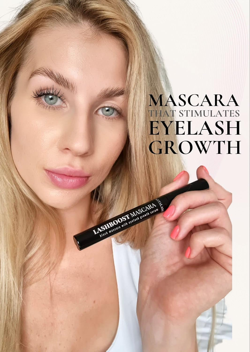 LashBoost Mascara with Infused Lash Growth Serum | Advanced Eyelash Enhancer for Length, Volume, and Definition | 10ml