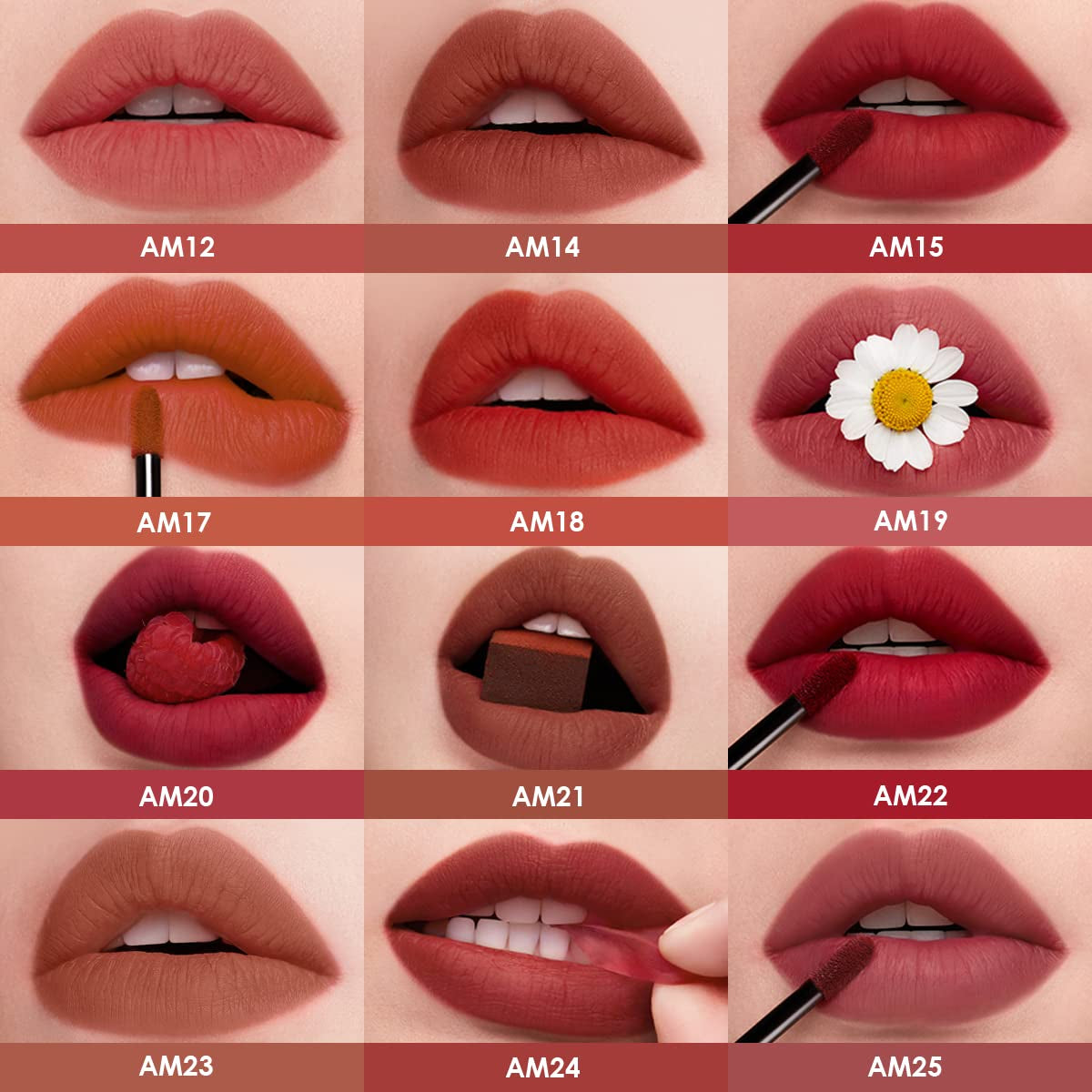Matte Liquid Lipstick - Long-Lasting, Smudge-Resistant, Highly Pigmented Lip Color for All Skin Tones, AM20 Berry